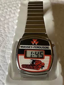 Orologio da polso digitale NOS vintage Massey Ferguson MF trattore combinato - Foto 1 di 2