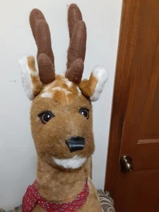 VINTAGE 1993 SANTA'S BEST STANDING ANIMATED DEER 28” TALL CHRISTMAS - Picture 1 of 6