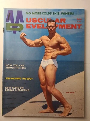 Vintage MUSCULAR DEVELOPMENT Bodybuilding Magazine (Feb 1970) w/ Ken Waller - Image 1 of 4