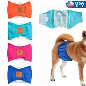 Dog Diapers Pet Male Puppy Belly Wrap Elastic Band Washable Waterproof Outer US - Picture 1 of 16