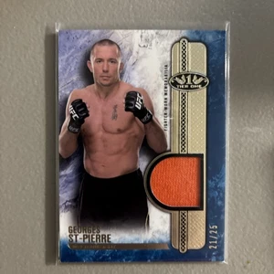 2017 Topps Tier One - GEORGES ST-PIERRE - Fighter Worn Relic - UFC #d/25 Blue KK - Foto 1 di 2