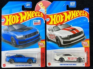 Ford Mustang Dark Horse Blue & White 2024 2025 Hot Wheels Lot 2, Combo Ship Read - Picture 1 of 13