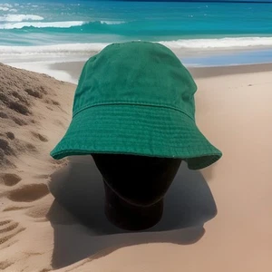 Green Bucket Hat Adult Size Medium - Picture 1 of 7