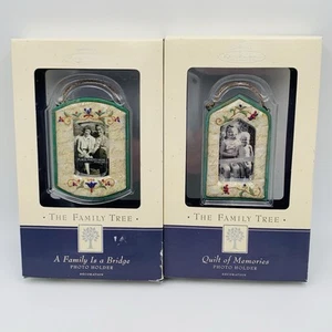 Hallmark The Family Tree Photo Frames Memories Generation Green Set Of 2 2003 3” - Picture 1 of 24