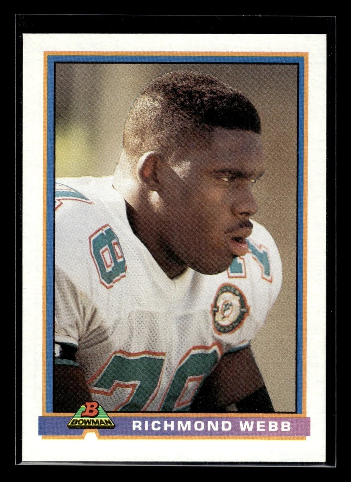 Richmond Webb 1991 Bowman #296 Miami Dolphins - Image 1 of 1