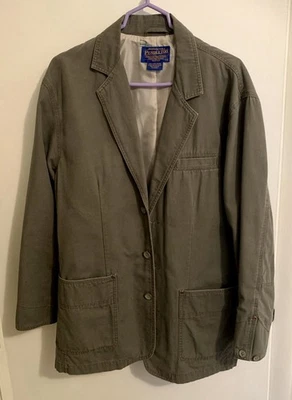 Винтажный Pendleton RN29685 Мужская Blazer пальто куртка хлопок размер большой серый зеленый - Изображение 1 из 4