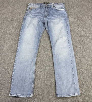 Jeans Ariat M8 Modernos Pierna Ajustada Para Hombre 36x32 Azul Bigote Lavado Ligero Foto 1 de 4