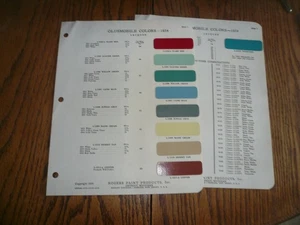 1954 Oldsmobile Rogers Paint Products Color Chip Paint Sample - Vintage - Picture 1 of 1
