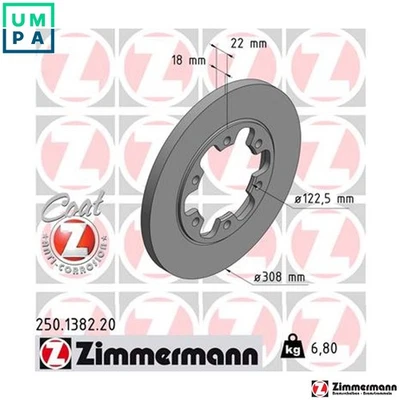 2x BRAKE DISC 250.1382.20 FOR FORD TRANSIT/V363/Bus/Van/Platform/Chassis 2.2L - Image 1 of 4