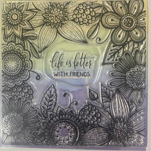 Brutus Monroe Blume Kritzeln Hintergrund Photopolymer Haftstempel 5,5" x 5,5" - Bild 1 von 8