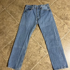 VTG Levi’s 501 Men’s Straight Leg Button Fly Blue Jeans 32x28 USA Made - Picture 1 of 7