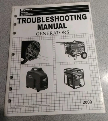 HONDA TROUBLESHOOTING MANUAL GENERATORS  2000 PREOWNED VERY GOOD CONDITION - Image 1 of 2