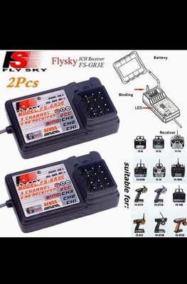 2x FlySky FS-GR3E 3CH 2,4 Ghz Empfänger für FS-GT2 GT3 GT3B GR3C Absima CR2 - Bild 1 von 4