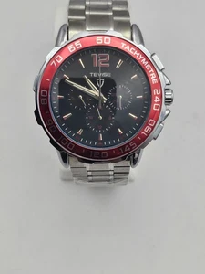 TEVISE Mechanische Armbanduhr Daye Date 24 Std Hilfszifferblätter Funktioniert Neu - Bild 1 von 8