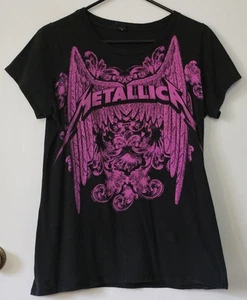 Camiseta Metallica vintage RARA para mujer, camiseta XL rosa/púrpura alas, ropa rock - Imagen 1 de 7