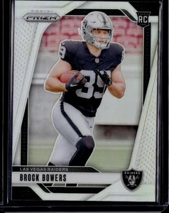 2024 Panini Prizm BROCK BOWERS Silver Rookie Card RC #315 Las Vegas Raiders - Foto 1 di 2