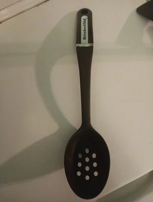 KitchenAid Classic Empire Black Gourmet Deep Slotted Spoon - 14" - Image 1 of 4