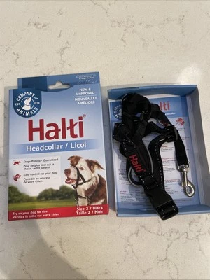 "COLLAR HALTI TALLA 2 NEGRO DEJA DE TIRAR NUEVO CAJA ABIERTA 14-19"" Staffie Shar Pei" Foto 1 de 3