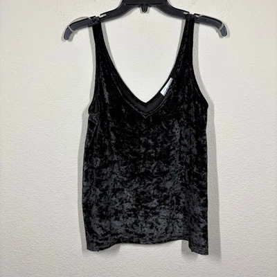 Feel The Piece Terre Jacobs Womens XS Crushed Velvet Cami Tank Black - Image 1 of 4