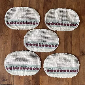 Vintage Country Apple Fabric Placemats Kitsch Grannycore Cottagecore Farmhouse - Picture 1 of 16