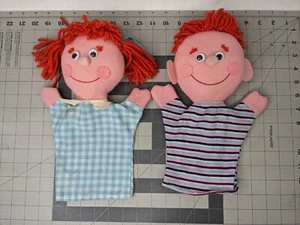 Pakaluk Puppets Boy Girl Happy Sad 12 Inch Lot of 2 1975 - Picture 1 of 20
