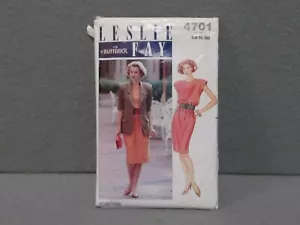 BUTTERICK PATTERN 4701 Vintage 1990s Size 14-18 CAP SLEEVE SHIFT DRESS BLAZER - Picture 1 of 4