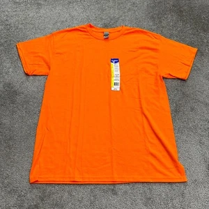 Gildan G5000 Heavy Cotton Basic T-Shirt Mens Large Orange Crew Neck Tee NWT New - Picture 1 of 10