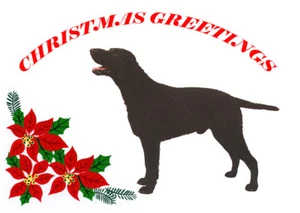 CURLY COATED RETRIEVER SINGLE DOG PRINT GREETING CHRISTMAS CARD - Picture 1 of 1