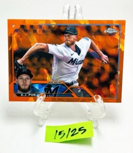 2023 Topps Chrome Sapphire Orange A.J. Puk Marlins Orange /25 - Picture 1 of 1