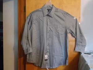  NEW MEN'S GEORGE SILVER GREY  L/S DRESS SHIRT..SIZE ...XL...17-17 1/2....32/33 - Picture 1 of 2