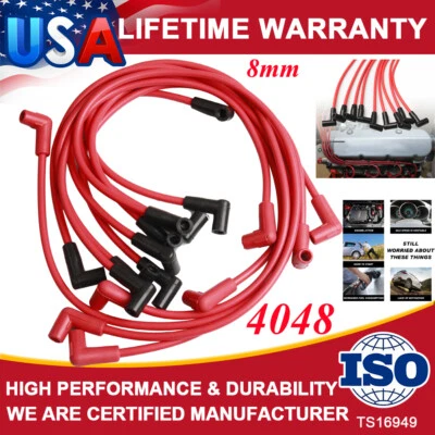 Distributor Coil Spark Plug Wires For Small Block Chevy 283 307 327 350 400 HEI - Image 1 of 4