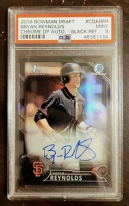 Bryan Reynolds 2016 Bowman Chrome Draft refractor negro automático #/75 PSA 9 - Imagen 1 de 2