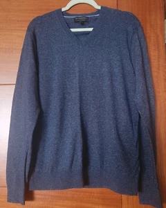 Neu Banana Republic Herren V-Ausschnitt Top blau/grau meliert Baumwollgarn Größe L; groß Männer - Bild 1 von 9