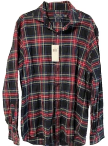 Ralph Lauren Shirt LARGE Slim Fit Plaid Multi Color Long Sleeve Button Down - Picture 1 of 4