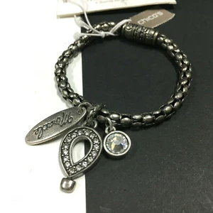 NEW CHICO'S Silver Charm Bracelet Rhinestone Chain Magnetic Clasp R6E - Picture 1 of 6