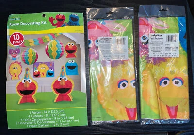 Sesame Street 1st Birthday Room Decorating Kit, Tablecloths X 2 - Image 1 of 4
