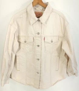Chaqueta Camisa Levi's Para Mujer Grande Crema Denim Botón Delantero Manga Larga - Imagen 1 de 12