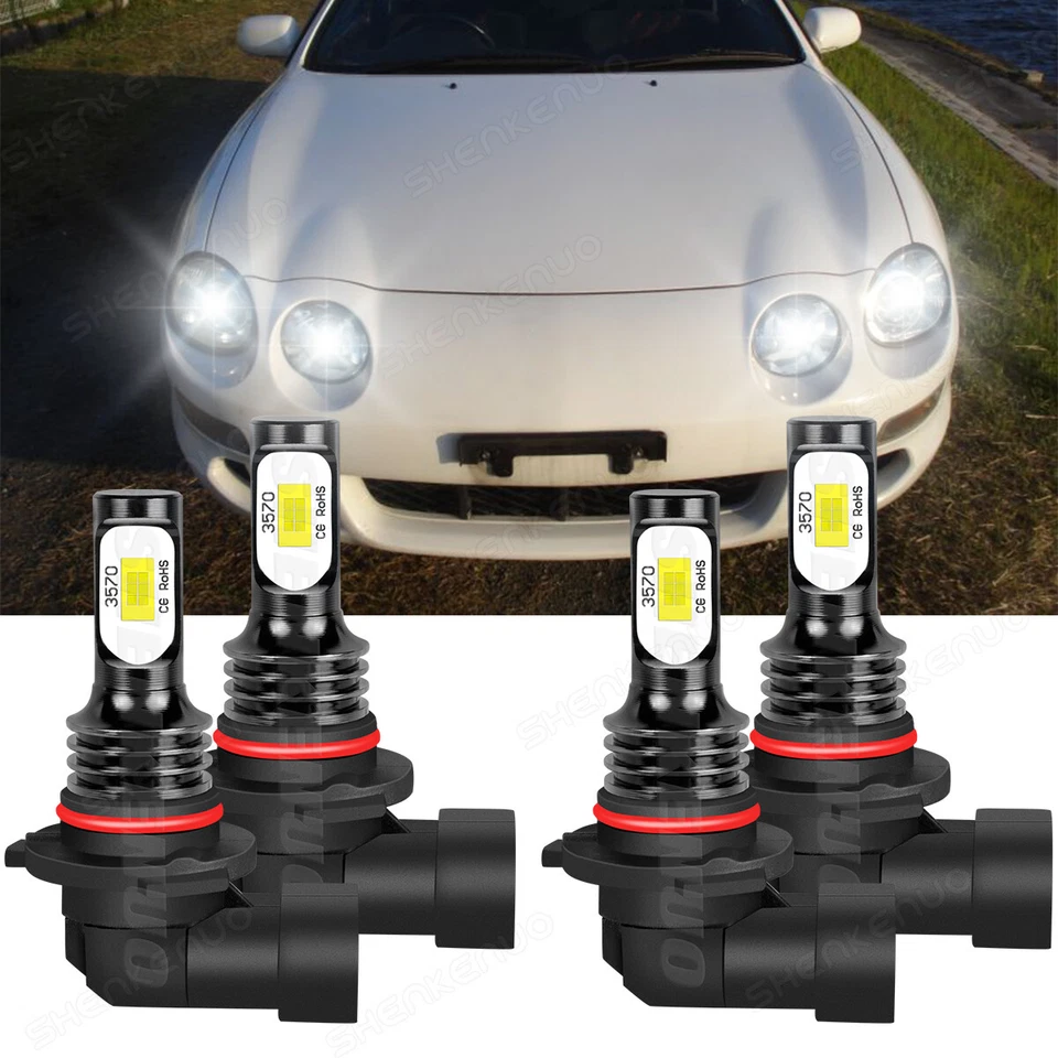 Kit combo 6000K para Toyota Celica 1994-1999 4X lâmpadas de faróis de LED feixe alto baixo - Imagem 1 de 4