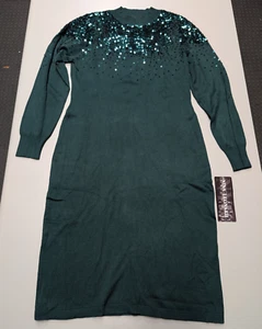 Nina Leonard Women's Sweater Dress Green Size Medium - Picture 1 of 4
