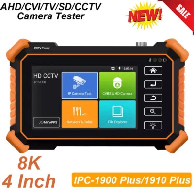4 Inch 8K IP CCTV Tester Monitor CVBS AHD CVI TVI 8MP Camera Testing POE WIFI - Image 1 of 4