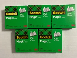 NEW/SEALED 5 rolls of Scotch Magic Tape 3/4 inch x 1296 inches per roll - Picture 1 of 3
