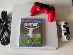 Sony PlayStation 4 Pro 1TB Konsole 2 Controller PS4 Pro Weiß/Rot Fc25 Fußball - Bild 1 von 3