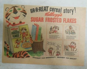 Kellogg's Cereal Ad:Tony The Tiger Great Story ! from 1950's 7 x 10 inches - Picture 1 of 1