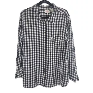 Levi's Boyfriend Fit Knopfleiste Shirt 3X Damen Übergröße Langarm schwarz - Bild 1 von 10