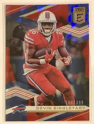 Devin Singletary 2020 Donruss Elite Red 186/399 Buffalo Bills #10 - Image 1 of 2