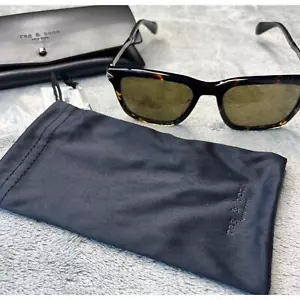 Neue Rag & Bone RNB5044/S 4N3 Havana eckige Sonnenbrille neu mit Etikett Etui und Etui - Bild 1 von 4