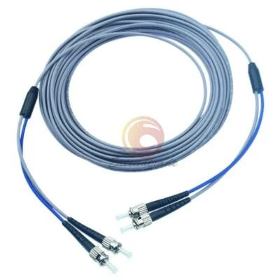ST-ST Multi-Mode Duplex Armored Optical Patch Cord Fiber Pigtail Cables 3M - Image 1 of 4