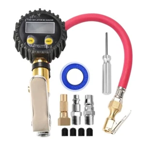 Digital Tire Inflator Pressure Gauge 200PSI LCD Display Air Pump Quick Connect - Picture 1 of 8
