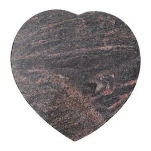 Grab-Schmuck Herz Granit Himalaya Grab-Stein Platte Dekoration Friedhof Deko - Bild 1 von 4