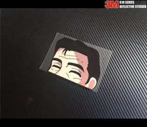 Reflective Bunta Fujiwara Peeking Initial D AE86 Sticker #I01 - Picture 1 of 2